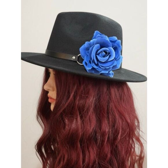 Black Wide Brim Fedora Hat - NWT main image 4
